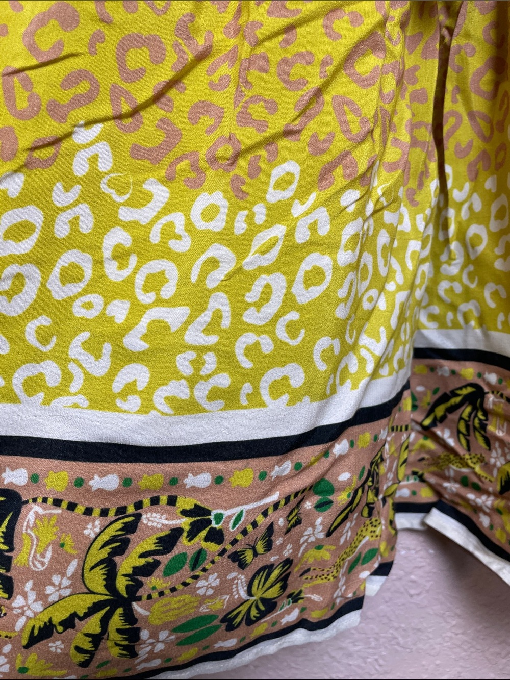 Sunny Yellow Leopard-Print Tie-Shoulder Maxi Dress - Picture 3 of 15